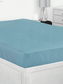 1pc Double Flat Bed Sheet Cotton And Cozy For Bedroom - Teal Blue - View 2
