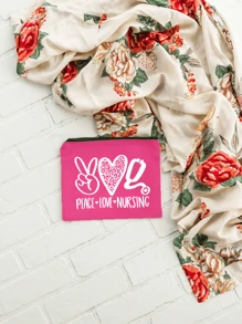 Nurse Theme Cosmetic Bag,Portable Wash Bag,Makeup Bag For Women Zipper Travel Bag Storage Box , Leopard Print, Heart-Shaped, Flower, Nurse's Hat, Stethoscope Pattern Cosmetic Bag,Cosmetic Bag, Lining, And No Closure,Women Makeup Bag Pouch Travel Toiletry Organizer, Back To School Teacher Gift,Nurse's Day Gifts, Mother's Day Gifts,Suitable For College Students, Mothers, Family, Friends, Classmates, And Colleagues To Use