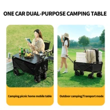 1 件折叠露营车，户外旅行车多功能拖车，可折叠旅行车，适合露营、野餐、户外活动 - 彩色 - 查看 4