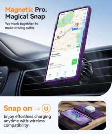 For Samsug Galaxy S25Ultra/S25Plus/S25/S24Ultra/S24Plus/S24/S25edge Case  [Full Camera Protection] [Compatible With Magsafe] Translucent Matte Back Protective Phone Cover - Purple - View 4