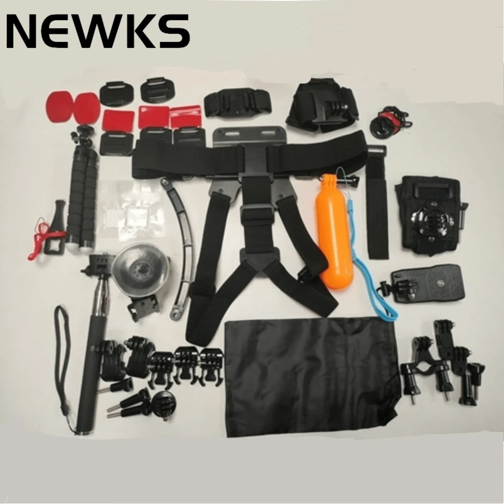 NEWKS Kit de 50 en 1 accesorios para cámara de acción compatible con GoPro Hero 12 11 10 9, DJI OSMO 4 3 2, Insta360 X3 X2 GO 3, SJCAM, DBPOWER, AKASO, VicTsing, APEMAN, WiMiUS, QUMOX, Lightdow, Campark Sports DV - Kit de accesorios para cámara de acción 50 en 1 - Ver 1