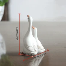1 件树脂逼真母鸭和小鸭装饰，花园/庭院微型景观树脂工艺装饰品 - 彩色 - 查看 6