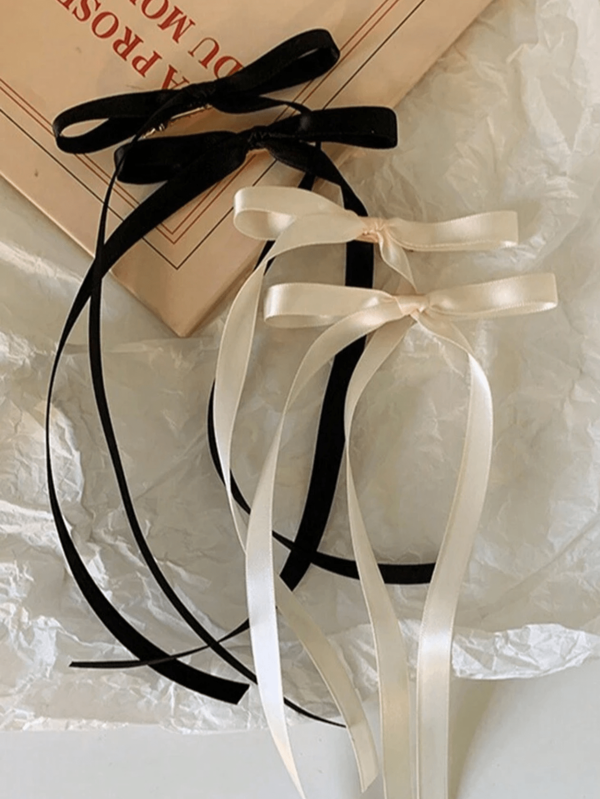 4 Pieces Of Long Ribbon Bow Hairpins For Women, Fashionable, Elegant And Cute, Small And Portable, Fashionable Single Item Women's Hair Accessories, The Best Gift, Simple And Elegant