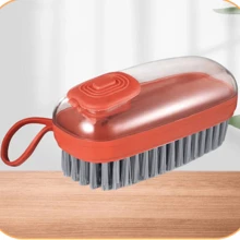 1 pieza Cepillo de plástico para la ropa de color aleatorio, moderno cepillo multifuncional automático para detergente líquido, lavadora, ropa, sombreros, con cerdas suaves para la limpieza diaria del hogar
