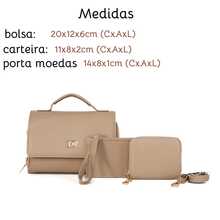 Women's Crossbody Bag + Wallet + Synthetic Leather Card Holder Kit - 3pcs - Khaki - View 4