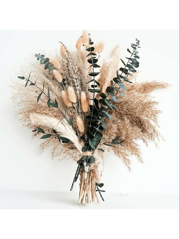 96 piezas Ramo de flores secas con estilo bohemio - Combinación de Pasto pampa, Lavanda y Eucalipto para decoración del hogar | Perfecto para Navidad, Día de San Valentín, Día de la Madre, Graduación, Día del Padre