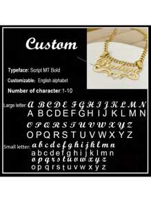 1pc Gold Variety Of Styles Can Be Customized Personalized Children Stainless Steel Heart Tag Personalized Name Necklace, Detachable Chain, Stylish Personalized Jewelry, Fashion Accessories, The Best Gift For Friends And Family, Suitable For Everyday And Party Occasions, Christmas Holidays All Season Elegant And Hip Hop Style,Multi-Functional,Ornamental,Letter,Stylish,Vintage,Adorable,Cute,Custom,Personalised,Unique,Customized,Ideal Gifts For Him,Ideal Gifts For Her,Son,Daughter