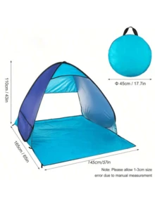 2-Person Pop-Up Tent - Lightweight, Water-Resistant Polyester, All-Season Outdoor Beach & Camping Shelter With Zipper Closure, Durable Alloy Poles And Footprint Design, Camping Tent - Multicolor - View 5