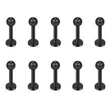 10pcs/Set Stainless Steel Earrings & Lip Rings, Unisex Body Piercing Jewelry - Lip Rings, Ear Studs, Ball Spiral Studs, Lip Studs, 6/8/10mm