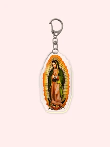 1pc/7pcs Retro Catholic Keychain Of Our Lady Of Guadalupe Mexican Virgin Mary Keyring For Accessories Bag Pendant Keychain Jewelry Gifts For Fans Y2K