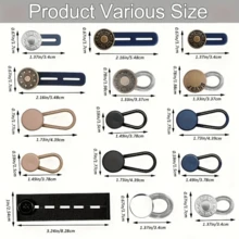 6/16/24Pcs Button Waist Extender, Multi-Size Adjustable Elastic Pants Button Extender, Seamless Flexible Denim Belt Extender - Multicolor - View 12