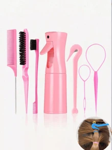 7pcs/Fashion Children's Hair Weaving Genius Portable Hair Removal Genius Disposable Elastic Knife Hair Clip Tool Does Not Hurt Hair; Girls' Hair Removal Rope Hair Removal Device (6.8 Ounces/200 Ml) Multi-Function Small High-Pressure Continuous Spray Bottle Fine Mist Water Replenishing Spray Bottle Travel Makeup Water Vial, Split Household Dry Wet Dual-Use Knot Free Comb,