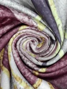 Plus Size European And American Women's Fashion Charming Spaghetti Straps V-Neck Geometric Print Suspender Long Skirt - Màu tím - Xem 3