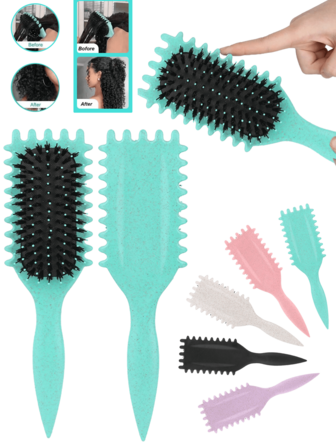 Cepillo definidor de rizos, productos para el cabello rizado para desenredar, dar forma y peinar los rizos de mujeres y hombres en todo tipo de cabello húmedo o seco, reduce el frizz