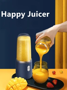 1pc USB Rechargeable Portable Juicer Blender, 400ml Wireless Mini Fruit Juicer Cup, Fast Juice Extraction & Direct Drinking, , Lightweight & Compact, 6 Blade Cutter Head, Strong Battery Life & High-Speed Blade, Multi-Function Juicer For Smoothies & Milkshakes, Ideal For Home, Travel, Sports, Outdoor Activities, Home Kitchen Appliances
