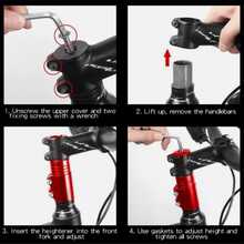 120/138mm Bicycle Aluminum Handlebar Riser Bike Handlebar Fork Stem Extension Aluminum - Black - View 5