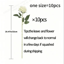 1/6/10 Stücke künstliche Seidenblumen, realistische gefälschte Rosen Blumenstrauß mit langem Stiel für Heim, Hochzeit, Dekoration, Party, Muttertags-Geschenk, Blumenkörbchen, Auto-Dekorationen, Kleiderzubehör, Blumen-Arrangement (Weiß)