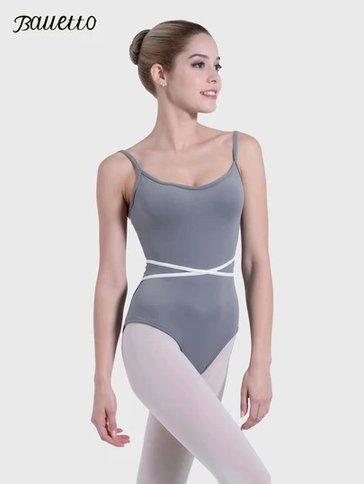 balletto 可调节肩部练习紧身衣，适合女士，成人学生艺术考试露背紧身体操瑜伽芭蕾舞蹈连体衣