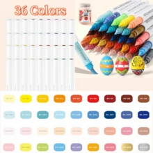 علامات طلاء أكريليك، مجموعة 9 قطع من أقلام الطلاء الأكريليك ذات فرشاة ناعمة ، مع 14 لون احترافي للرسم على الصخور والسيراميك والخشب والقماش والزجاج والحجر والقماش وصناعة البطاقات والأدوات الفنية الرجوع إلى المدرسة