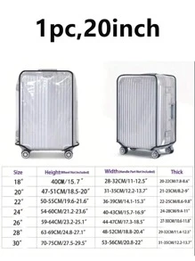 Transparent Luggage Cover, Wide Hook And Loop Thickened Wear-Resistant Waterproof Travel Luggage Dust Cover - PVC Luggage Transparent Cover - Waterproof Plastic Protective Sleeve For Luggage And Bags Travel Accessory, Suitable For 18 Inches To 30 Inches, Transparent PVC Luggage Case Cover, Essential Travel Accessory For Vacation Trips Bag For School School Accessories School Stuff
