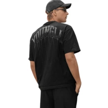 Playera Young LA LL Letras Derretidas Gym Unisex Oversize - Negro - Ver 1