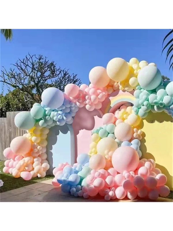 189PCS 5/10/18 Inch Pastel Rainbow Balloons Assorted Colors Arch Garland DIY Kit, Macaron Latex Balloons Set For Birthday Wedding Engagement Anniversary Theme Party Decorations