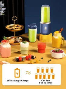 1pc USB Rechargeable Portable Juicer Blender, 400ml Wireless Mini Fruit Juicer Cup, Fast Juice Extraction & Direct Drinking, , Lightweight & Compact, 6 Blade Cutter Head, Strong Battery Life & High-Speed Blade, Multi-Function Juicer For Smoothies & Milkshakes, Ideal For Home, Travel, Sports, Outdoor Activities, Home Kitchen Appliances