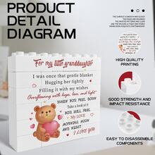 1pc Adult Puzzle Decor Gift, 5.6in X 4.7in - ABS Material With Cute Bear Hug Design, Suitable For All Seasons - Ideal Gift For Granddaughter, Family & Friends