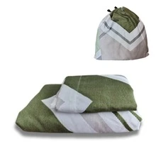 Single Fitted Sheet, Fitted Bottom Sheet And 1 Cotton-Feel Microfiber Pillowcase + Fabric Storage Bag - Green Zigzag - View 1