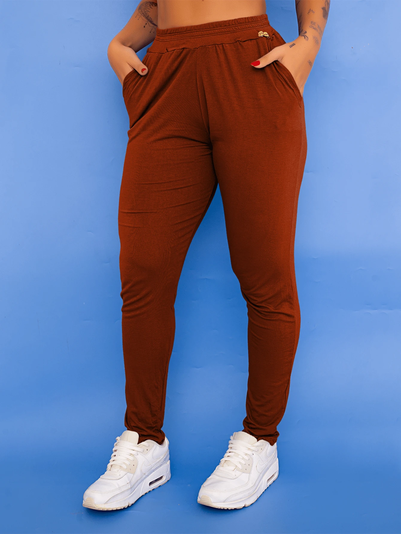 Tarelles Women's Gym Pants With Pockets Loose Walking Yoga Pants - 鏽棕色 - 查看 1