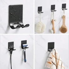 2pcs/4pcs,Manual Razor Rack Bathroom Wall Hanging Old-Fashioned Razor Holder Hook Storage Bracket Free Of Holes