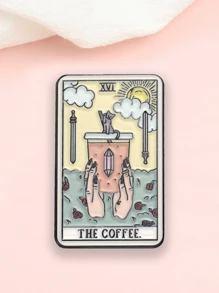 1pc Creative Vintage Tarot Inspired Sun & Cloud Metal Brooch, Casual Bohemian Zinc Alloy Lapel Pin For Clothing, Backpacks, Autumn/Winter Daily Accessories School