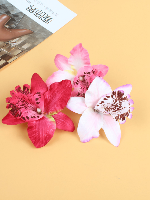 3 Women's Thai Orchid Hairpins Bohemian Headdress Bikini Photo Swimsuit Seaside Vacation Photo Hair Accessories Cute Simulation Lily Head Lace Clip Claw Clips Hair Claws Hair Barrettes