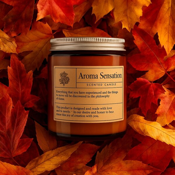 1pc Smokeless Romantic Scented Candle, Amber Glass Candle Holder, Long-Lasting Fragrance, Suitable For Bedroom, Living Room Decor, Birthday Party, Graduation Gift, Made Of Natural & Materials
