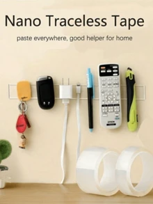 纳米双面胶带，透明可重复使用防水胶带，怪兽胶带，可重复使用墙贴，强力粘性，适用于汽车、浴室、厨房、家居、派对气球装饰，耐热胶带，返校季必备 - 彩色 - 查看 9