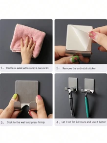 2pcs/4pcs,Manual Razor Rack Bathroom Wall Hanging Old-Fashioned Razor Holder Hook Storage Bracket Free Of Holes