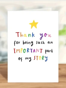 1pc "Thank You For Being A Part Of My Story" Greeting Card - Ideal For Teachers, Best Friends, Mentors, Etc. | Heartwarming Friendship And Occasion Card | Perfect Teacher Appreciation Gift, Includes Envelope - Multicolor - View 8