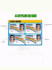 1 个有趣的迷你卡贴纸，采用 PVC 材料制成，保护隐私且防刮，适用于装饰信用卡、银行卡、交通卡、学生证等。 - 彩色 - 查看 2