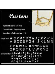 1pc Gold Variety Of Styles Can Be Customized Personalized Children Stainless Steel Heart Tag Personalized Name Necklace, Detachable Chain, Stylish Personalized Jewelry, Fashion Accessories, The Best Gift For Friends And Family, Suitable For Everyday And Party Occasions, Christmas Holidays All Season Elegant And Hip Hop Style,Multi-Functional,Ornamental,Letter,Stylish,Vintage,Adorable,Cute,Custom,Personalised,Unique,Customized,Ideal Gifts For Him,Ideal Gifts For Her,Son,Daughter