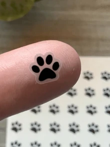 Mini Paw Print Stickers, Transparent Paw Print Pattern, Suitable For Laptop, Water Bottle, Phone, Notebook, Planner, Cup, Phone Case, Decorations - Multicolor - View 1