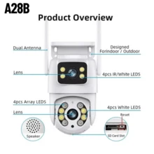 Dual Outdoor IP Camera Waterproof With Infrared Alarm Wifi HD Motion Sensor Bivolt 110/220 Yoosee Icsee 5G - A28B ICSEE - View 2