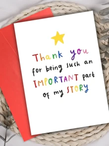1pc "Thank You For Being A Part Of My Story" Greeting Card - Ideal For Teachers, Best Friends, Mentors, Etc. | Heartwarming Friendship And Occasion Card | Perfect Teacher Appreciation Gift, Includes Envelope - Multicolor - View 2