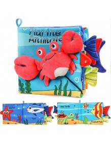 Soft Baby Books High Contrast Baby Toy, Touch And Feel Crinkle Cloth Book Infant Toy With Fabrics, Christmas Stocking Stuffers Gift For Newborn Boys And Girls 0-6-12 Months