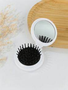 1 pezzo Pettine compatto e portatile mini con cuscinetto d'aria a forma di margherita, spazzola districante con manico, strumento per acconciatura e parrucchiere, cura dei capelli, regalo per ragazze (rosa), articoli essenziali per il ritorno a scuola, vacanze e viaggi