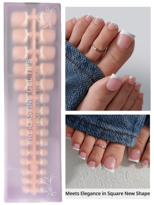 120 piezas de uñas postizas francesas cuadradas cortas, uñas francesas rosas, puntas de uñas de gel francesas, uñas postizas con puntas francesas, puntas de uñas falsas de gel 3 en 1, estilo versátil de verano para chicas