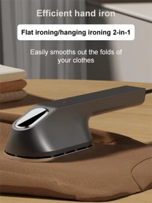 1 pieza Plancha de mano colgante de hierro, Plancha eléctrica mini, Máquina de planchar portátil para el hogar, Planchado instantáneo y caliente, Protección inteligente de control de temperatura, Planchado plano/colgante 2 en 1, Panel grande y liso, Ajuste de velocidad múltiple, Planchado sin dañar la ropa, Adecuado para el hogar, viajes, viajes de negocios y otras escenas, alisa arrugas en la ropa de inmediato, creando una vida refinada