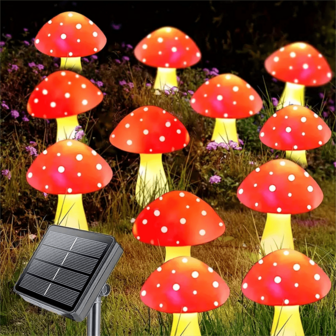 8/12/20 pièces Lumière solaire en forme de champignon pour l'extérieur, lumière de jardin solaire en mode 8, étanche, décoration d'extérieur pour la cour, le chemin, la pelouse