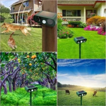 NetHong Ultrasonic Solar Cat Dog Repellent Bird Pest Scarer Deterrent Repeller Garden - Green - View 8