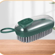 1 pieza Cepillo de plástico para la ropa de color aleatorio, moderno cepillo multifuncional automático para detergente líquido, lavadora, ropa, sombreros, con cerdas suaves para la limpieza diaria del hogar