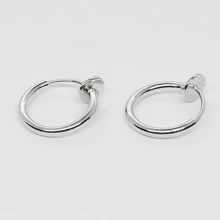 Stainless Steel Ear Cuff Non-Piercing Soft Cartilage Clip, Clip-On Earrings, Spring Ear Clips, Unisex Fake Hoop Earrings
